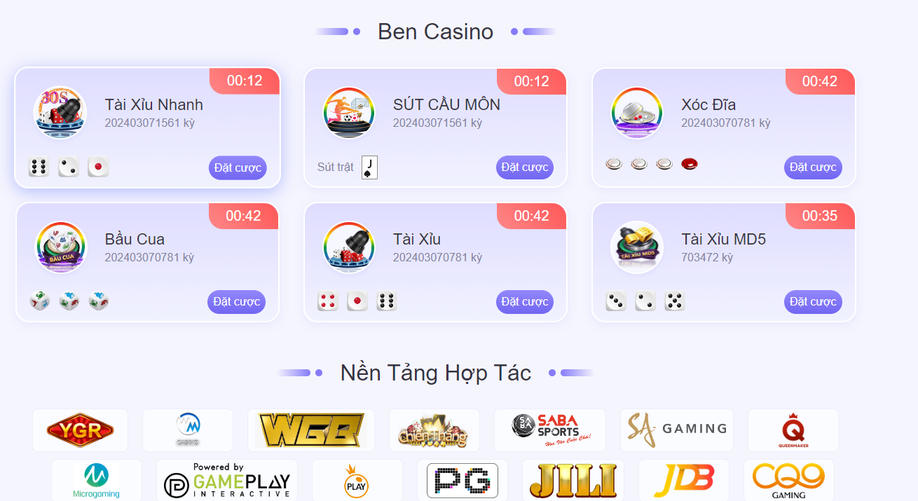 Đánh giá các trò chơi trên Live casino tại nhà cái BENBET?